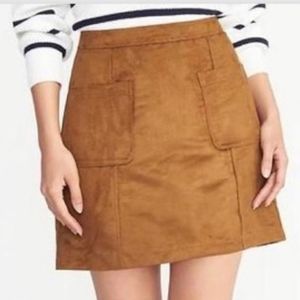 OLD NAVY Faux-Suede Utility A-Line Mini Skirt